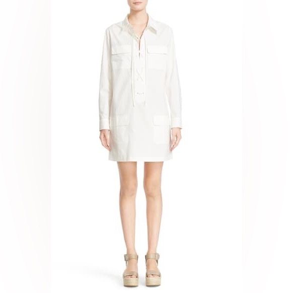 Equipment Knox Shirtdress In White Size Medium